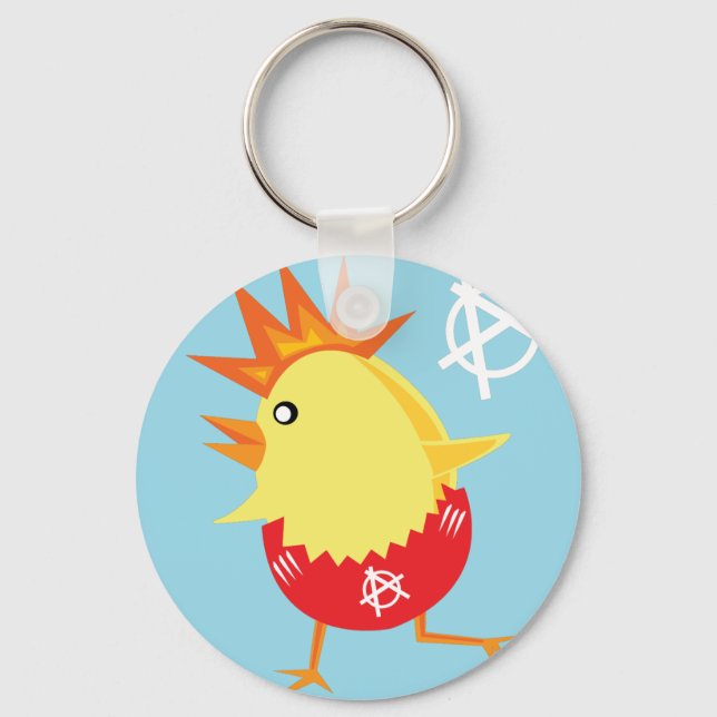 punk rock anarchy easter chick key ring (Front)