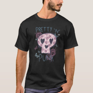 Punk Rock And Roll Music Pretty N Punk Skull Women T-Shirt