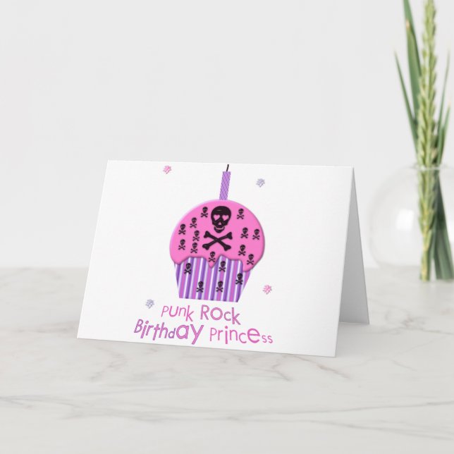 Punk Rock Birthday Princess Card (Front)