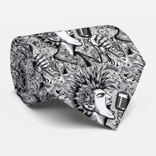 Punk Rock Black & White Necktie