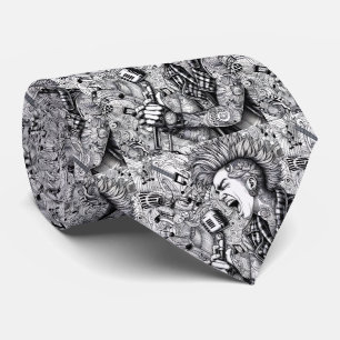 Punk Rock Black & White Necktie