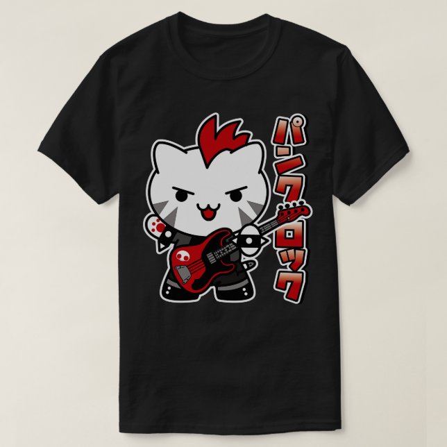 Punk Rock Cat T-Shirt (Design Front)