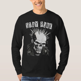 Punk Rock Concert Skull Skeleton Mohawk Mohican  S T-Shirt