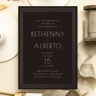Punk Rock Deco Wedding Foil Invitation