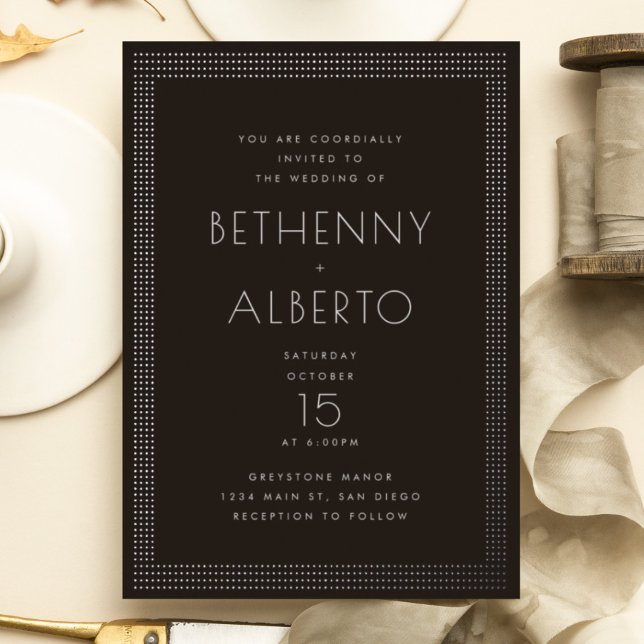 Punk Rock Deco Wedding Foil Invitation (Creator Uploaded)