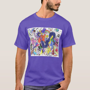 Punk Rock Design #15 1970s in Colour on Purple T-Shirt