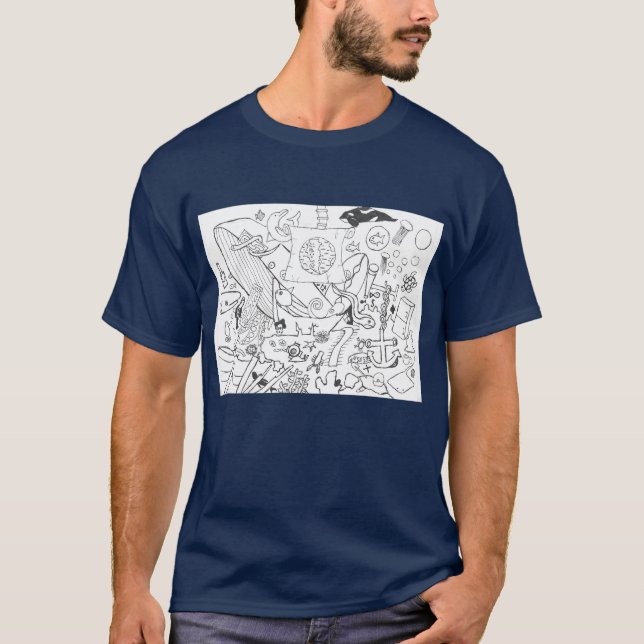 Punk Rock Design #19 Nautical Dark Blue T-Shirt (Front)