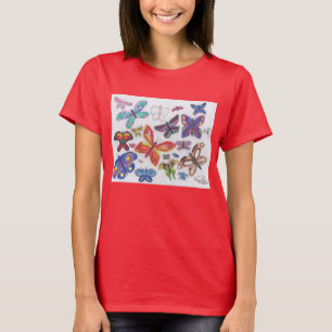 Punk Rock Doodle #28 Butterflies Colour Red Women' T-Shirt
