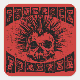 punk rock forever square sticker