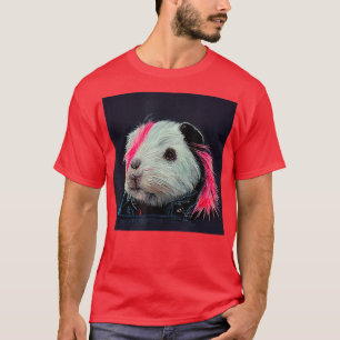 Punk Rock Guinea Pig In A Leather Jacket T-Shirt