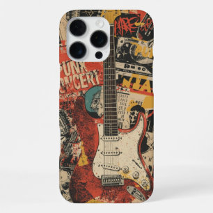 Punk Rock Guitar Collage Music Art for Rock Fans iPhone 16 Pro Max Case