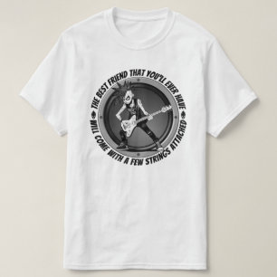 Punk Rock Guitar Player Art Cool Strings Attached T-Shirt