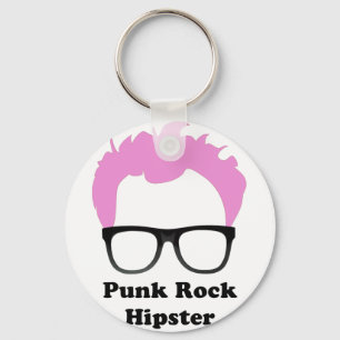 Punk Rock Hipster Key Ring