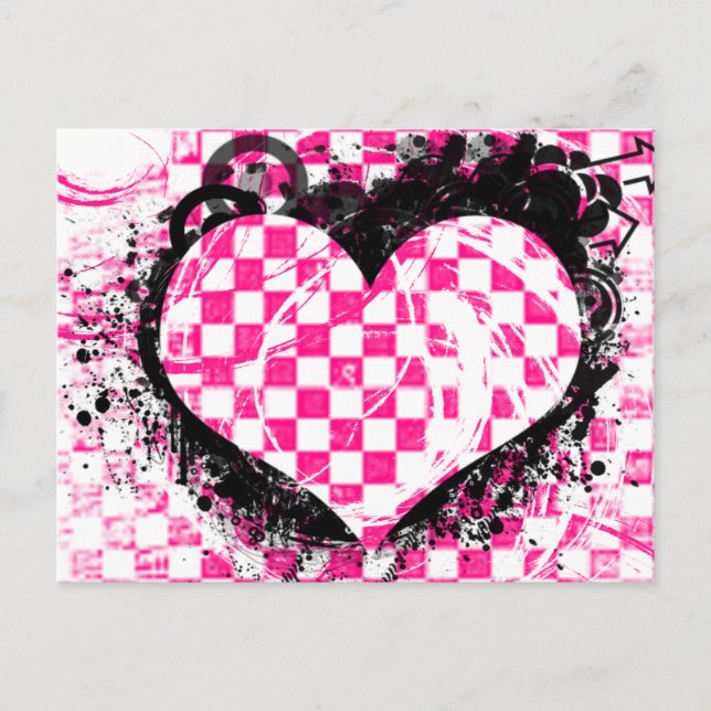 Punk Rock Love Wedding Announcement Postcard (Front)