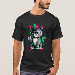 Punk Rock Men Kids Women Funny Cat Swea T-Shirt
