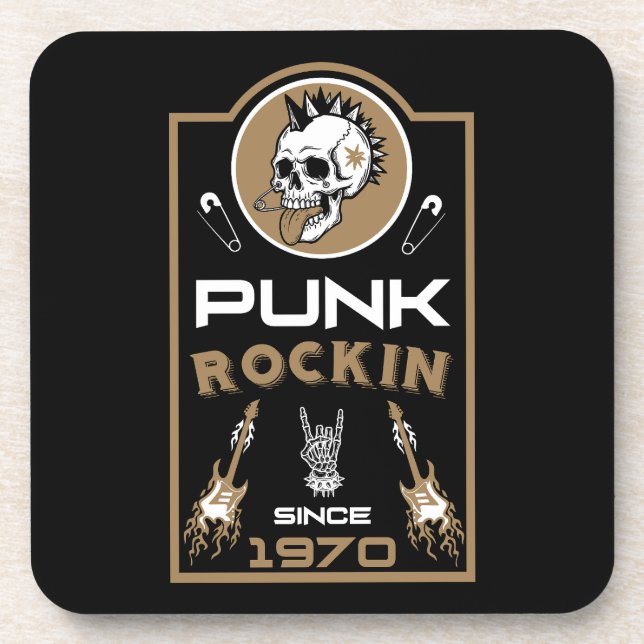 Punk Rock Music Nostalgia Since 1970 Coaster (Front)