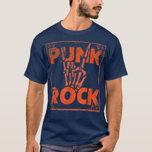 Punk Rock Music Skeleton Devil Horns Hand Sign T-S T-Shirt