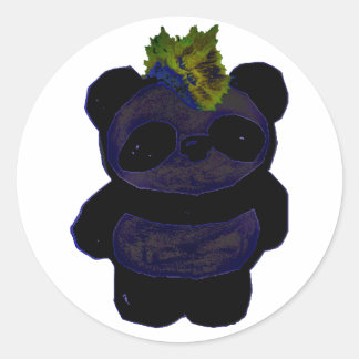 Punk Rock Panda 2 Classic Round Sticker