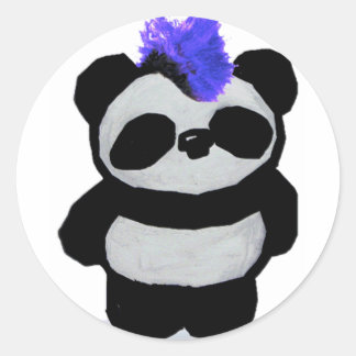 Punk Rock Panda Classic Round Sticker