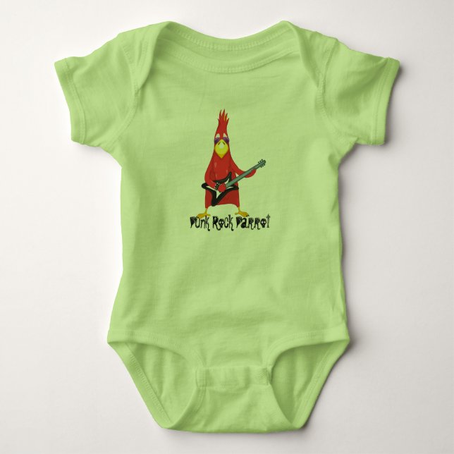 Punk Rock Parrot Baby Bodysuit (Front)