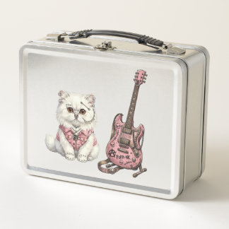 Punk Rock Pets:Rebel Cat & Biker Chihuahua Metal Lunch Box