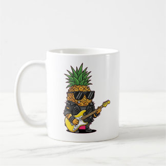 Punk Rock Pineapple Cartoon – Funky Fruit Coffee Mug