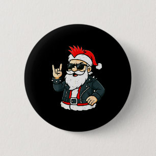 Punk Rock Santa Claus Emo Christmas Rocker Pajamas 6 Cm Round Badge