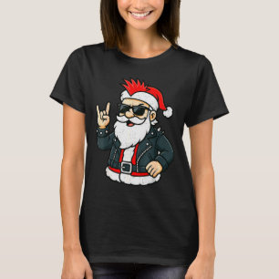 Punk Rock Santa Claus Emo Christmas Rocker Pajamas T-Shirt