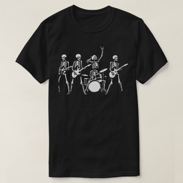 punk rock skeleton band T-Shirt (Design Front)