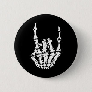 Punk Rock Skeleton Cool Rocker Halloween Men Women 6 Cm Round Badge