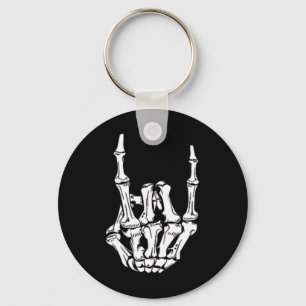 Punk Rock Skeleton Cool Rocker Halloween Men Women Key Ring