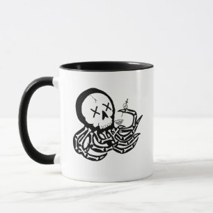 Punk Rock Skeleton Octopus Mug