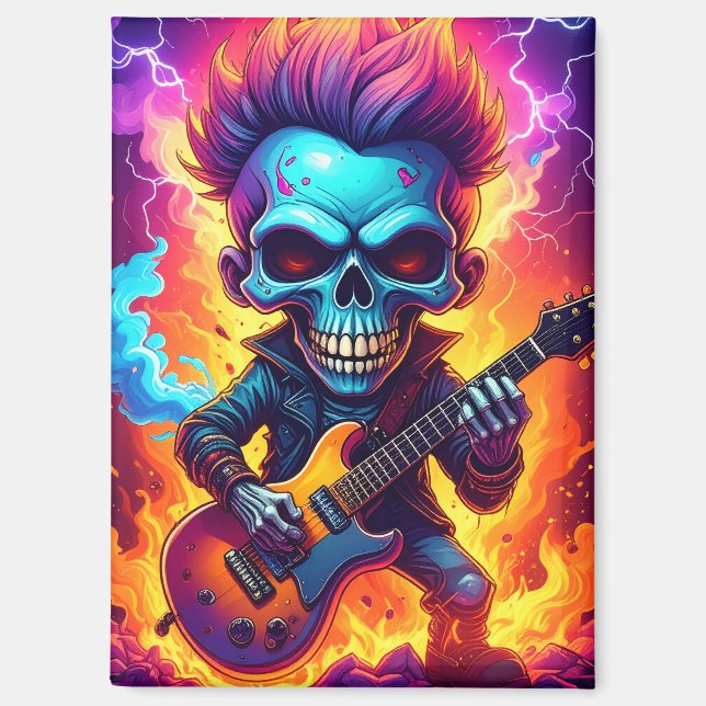 Punk Rock Skull Magnet (Front)