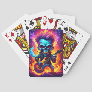 Punk Rock Skull Playing Cards