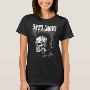 Punk Rock Skull Skeleton Mohawk Mohican  Punk T-Shirt