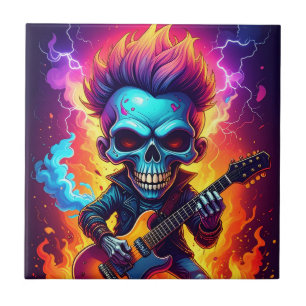Punk Rock Skull Tile