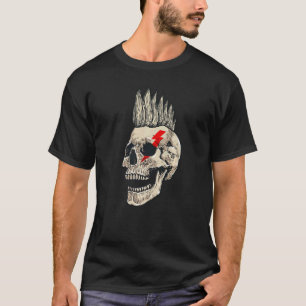 Punk Rock Skull With Mohawk Style Punk's Not Dead T-Shirt