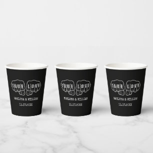 Punk Rock Tattoo Hands True Love Minimalist Paper  Cups