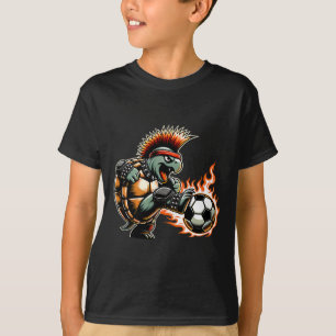 Punk Rock Turtle Kicking Flaming Ll T-Shirt