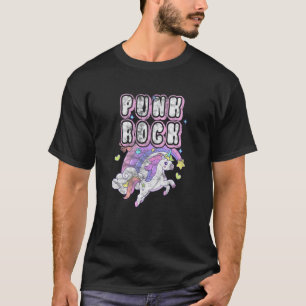 Punk Rock Unicorn Rock Music Distressed T-Shirt