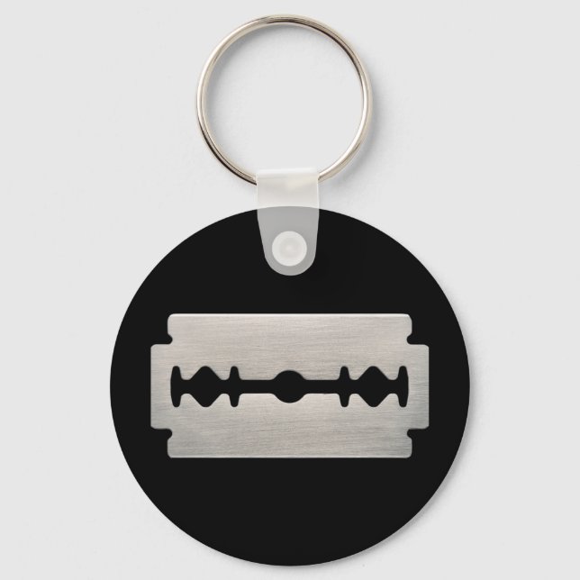 PUNK ROCKER RAZOR BLADES KEY RING (Front)
