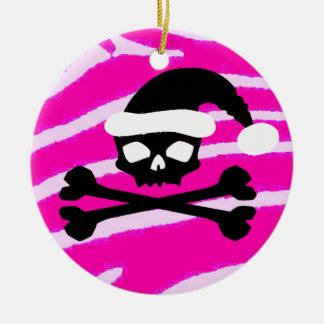 Punk Santa Skull Ceramic Tree Decoration