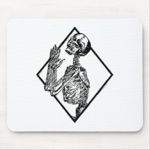 Punk Skeleton Hands Praying Goth Metal Halloween G Mouse Pad