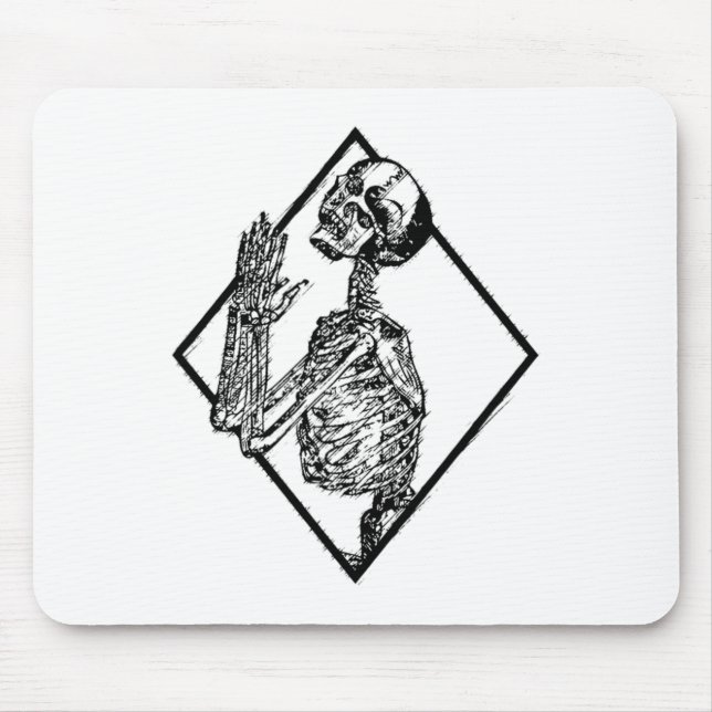 Punk Skeleton Hands Praying Goth Metal Halloween G Mouse Pad (Front)
