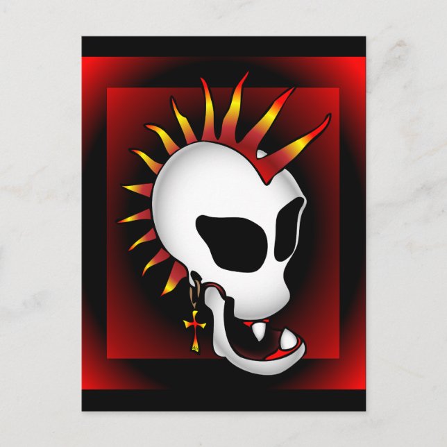 PUNK SKULL-3 POSTCARD (Front)