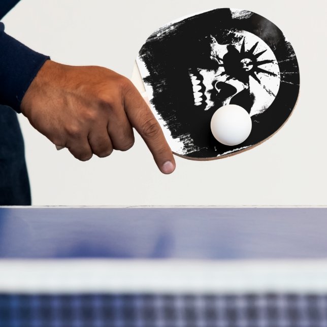 Punk Skull Black and White  Ping Pong Paddle (Insitu)