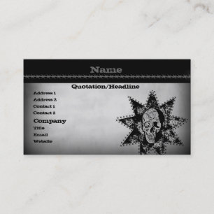 Punk Skull Business Card, Grey Business Card