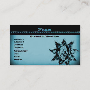 Punk Skull Business Card, Light Blue Card