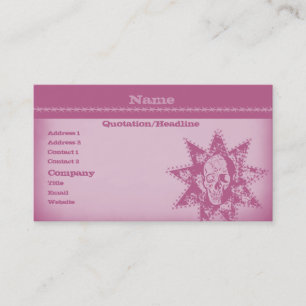 Punk Skull Business Card, Pink Card