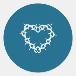 Punk spike heart classic round sticker